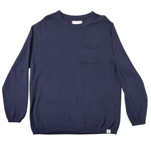 Long Wharf Sweater Mens XL Navy Blue Preppy Fishermen Nautical Grandpa Core